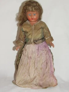 03I4 Antik Puppe Composite Frankreich Rockabilly Spielzeug Antik Mädchen 35 CM - Picture 1 of 6