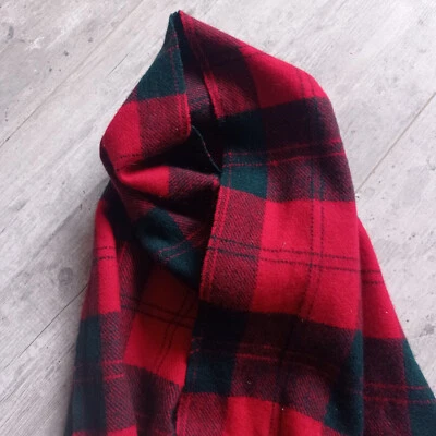 Écharpe pure laine 1980 vintage tartan rouge et vert Foxford - Photo 1/4