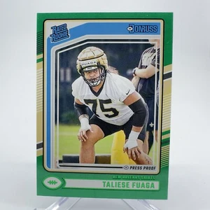 2024 Donruss #310 Taliese Fuaga Press Proof Green Rated Rookie SP Saints - Picture 1 of 2