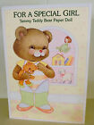 Vintage Unused Buzza Cardozo Tammy Teddy Bear Paper Doll Birthday Card Dress Up