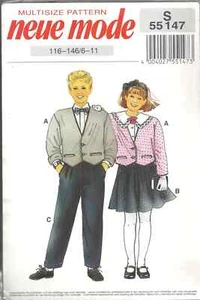 NEUE MODE S55147 CHILD'S SIZE 6-11 JACKETS, PANTS, SKIRT SEWING PATTERN OOP - Picture 1 of 2