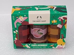 Body Shop Foam & Merriment Shower Gel Trio Satsuma Pink Grapefruit & Strawberry - Picture 1 of 2