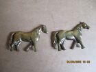 2 x Vintage Solid Brass Flat Back  Horse Wall Plaques ~ 8cm x 12cm