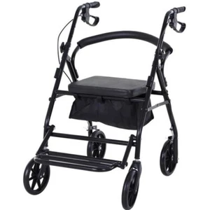 Déambulateur 4 roues pliable léger assise dossier rembourré poignées ergonomique - Imagen 1 de 5