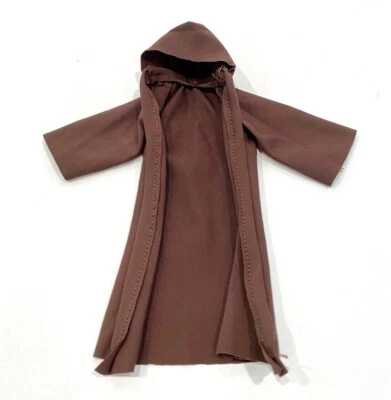 SU-R-QGJ: 1/12 scale Dark Brown Wired Jedi Fabric Robe for 6" Star Wars Figure - Image 1 of 4