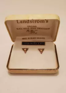 Landstrom's Black Hills Gold dreifach Blatt/Traube Cluster Ohrringe durchbohrt -14K Pos - Bild 1 von 7