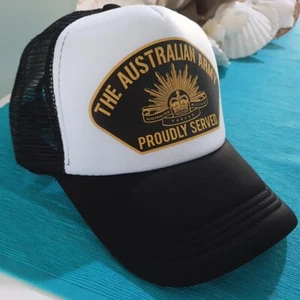 AUSTRALIAN MILITARY FORCES PROUDLY SERVED TRUCKER CAP HAT MESH AUST MILITARY - Foto 1 di 2