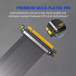 90 Degree PCIE 4.0 Extension Cable 16x Shielded High Speed GPU Riser Kabel - Bild 1 von 9
