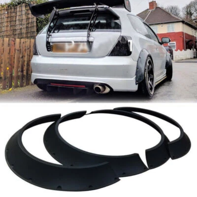 Kit de carrocería más ancha extensión guardabarros negro 3,5" 80 mm para Honda Civic Del Sol Foto 1 de 4