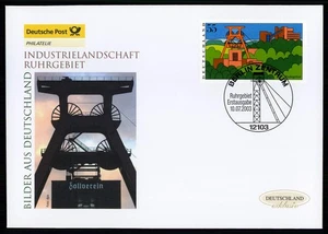 Alemania Federal FDC 2003/36 REGIÓN DEL RUHR MINA CLUB ADUANERO COMER TORRE DE PROMOCIÓN MINERÍA - Imagen 1 de 2