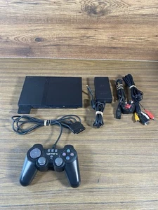 Sony PlayStation 2 PS2 Slim Konsole Offizieller Controller Strom + AV Kabel Funktioniert - Bild 1 von 15