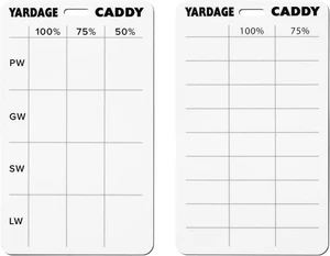 Yardage Caddy - Golf Club Distance Bag Tag - Card - Record Your... - Picture 1 of 8