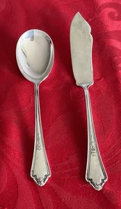 Gorham silverplate Shelbourne sugar spoon 5 7/8" & butter knife 6 7/8" EUC... - Picture 1 of 4