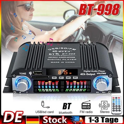 1600W Bluetooth Mini Verstärker HiFi Power Audio Stereo Bass Auto AMP USB MP3 DE - Bild 1 von 4