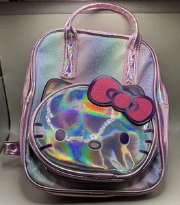 A New Rare HTF Sanrio Hello Kitty Iridescent Mini Deluxe Backpack Multi Color - Picture 1 of 3