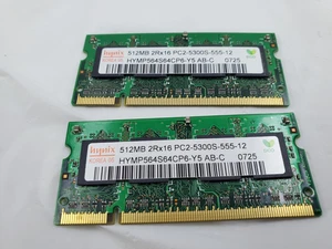 Hynix 1GB (512MB x 2) PC2-5300s-555-12 SoDIMM DDR2 Notebook Laptop RAM Memory - Picture 1 of 3