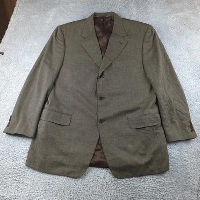 Canali Blazer Men 56 US 46 Brown Silk Wool Notch 3 Button Sport Coat Italy - Image 1 of 4