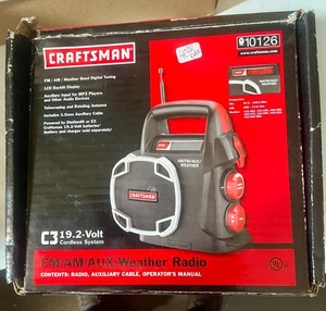 Craftsman C3 19.2V AM/FM/AUX Weather Radio Black - Picture 1 of 2