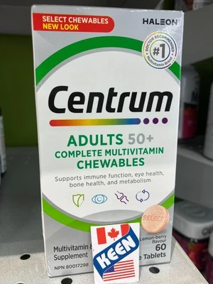 AiWaWa CA, Centrum Select MUJER/HOMBRE 50+ Multivitamínico 60 Comprimidos Masticables Foto 1 de 4