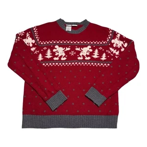 Vintage 2000s Disney Store Mickey Mouse Silhouette Christmas Sweater Men's M - Picture 1 of 8