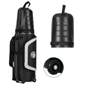 Shopsource Golf Travel Bag for Airlines with Hard Case Top and Wheels Black - Picture 1 of 8