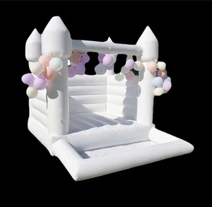 White Castle aufblasbares Hüpfhaus mit Bällebad, 12x10x10 Fuß, Hochzeit, Geburt - Bild 1 von 7