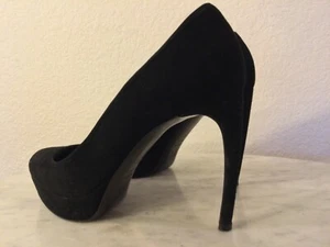 ALEXANDER MCQUEEN Black Suede Platform Pump Heel. Women’s Sz 39M. Made In Italy. - Picture 1 of 12