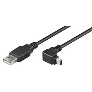 USB 2.0 Hi-Speed Kabel A Stecker - Mini B Stecker 90° Winkel schwarz, 1,80 m