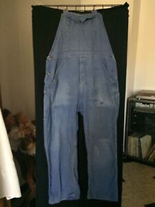 ancien pantalon bleu de travail, salopette,  52 