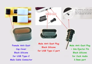 ANTI-DUST SET USB-C & JACK 3.5MM COVER PLUG for Xiaomi Mi Note 10 Pro - Zdjęcie 1 z 1