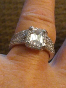 Judith Ripka Sterling Silver, Bridal Set Of 2 Rings - NEW Size 9 - Picture 1 of 12