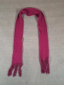 Ann Taylor Scarf 100% Cashmere Wrap Pink Maroon Color Tasseled Very Well made - Picture 1 of 4