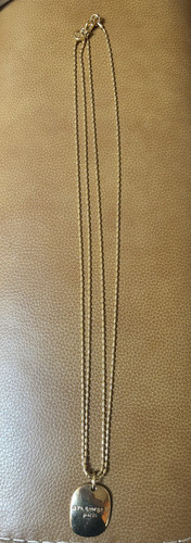 Collana catena ciondolo firmata GIVENCHY Ave. Giorgio V Parigi tono oro NOME DOG TAG