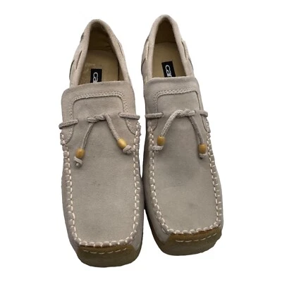 Antigo Candie’s Feminino 8.5 Couro Camurça Marrom Borracha Sapatos Anabela Y2K Retrô 90 - Imagem 1 de 4