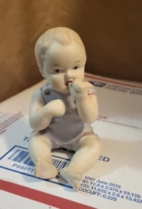 Piano Baby Thumb Sucker Bisque Porcelain 989 Marking Nice Piece Pictures Descrpt - Picture 1 of 12