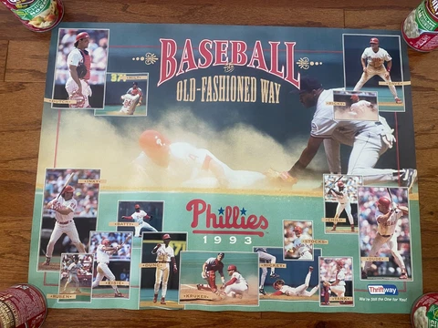 1993 Vintage "PHILADELPHIA PHILLIES" {BASEBALL THE OLD-FASHIONED WAY} Poster Cover