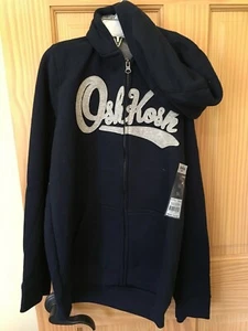 NEW OshKosh Logo Hoodie Boys Sweatshirt Jacket Navy Blue 4/5,10/12 - Picture 1 of 1