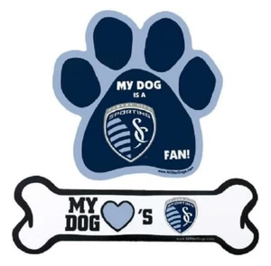 Sporting KC Car Magnet Set; Bone 7 In x 2.25 In; Paw 5.5 In x 5.5 In - Picture 1 of 1