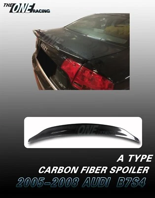 Alerón de fibra de carbono para Audi S4 B7 2005-2008 sedán 4 puertas tipo A Foto 1 de 4