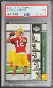 Aaron Rodgers 2005 Upper Deck Rookie Premiere #16 New York Jets Packers RC PSA 9 - Picture 1 of 2