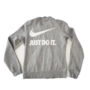 Nike Jacket Sz Small Gray Full Zip Zippered Pockets Just Do It Casual - Picture 1 of 6