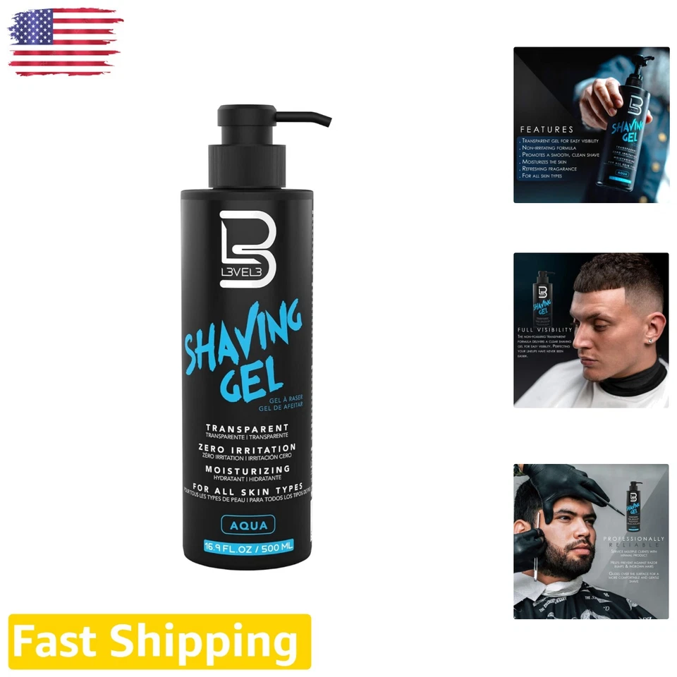 L3 Shaving Gel - Non-Irritating Razor Gel - Refreshing Scent - 6oz