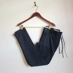 Hollister Super Skinny Lace Up Side Tie Twill Pants Black NWT 3 / 26 - Picture 1 of 7