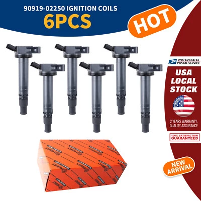 Bobinas de encendido 6 piezas para Lexus ES300h ES350 GS300 GS350 90919-02250 duraderas nuevas Foto 1 de 4