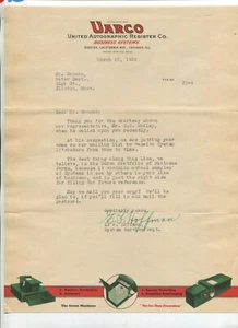 Vintage Illustrated Color Letterhead UARCO Chicago IL 1933 business forms office - Picture 1 of 1