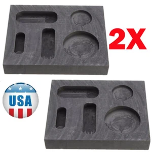 2PCS Gold Silver Graphite Ingot Mold Mould Crucible For Melting Casting Refining - Picture 1 of 10
