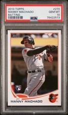 2013 Topps MANNY MACHADO Batting Rookie RC #270 Graded PSA 10 Gem Mint