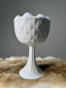 Vintage Milchglas Kompott mit Duette Rautensteppmuster von Indiana Glass - Bild 1 von 5