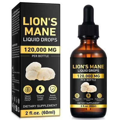 Lions Mane Mushroom Supplement Drops - Organic Lion's Mane Mushroom Liquid Tinct - Image 1 of 4