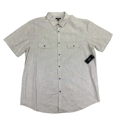 Camisa Alfani Para Hombres Warren Manga Corta Abotonada Foxy Marrón 2XL Foto 1 de 4